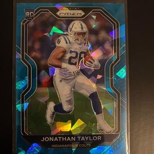 Panini Prizm Jonathan Taylor Blue Cracked Ice Rookie Card 63/99